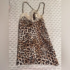 Leopard Print Lace Trim Tank